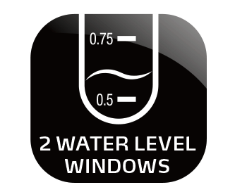 Easy to read water level indicator on both sides