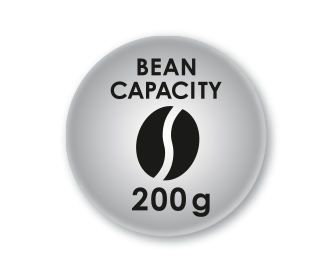 Maximum capacity 200g of coffee beans